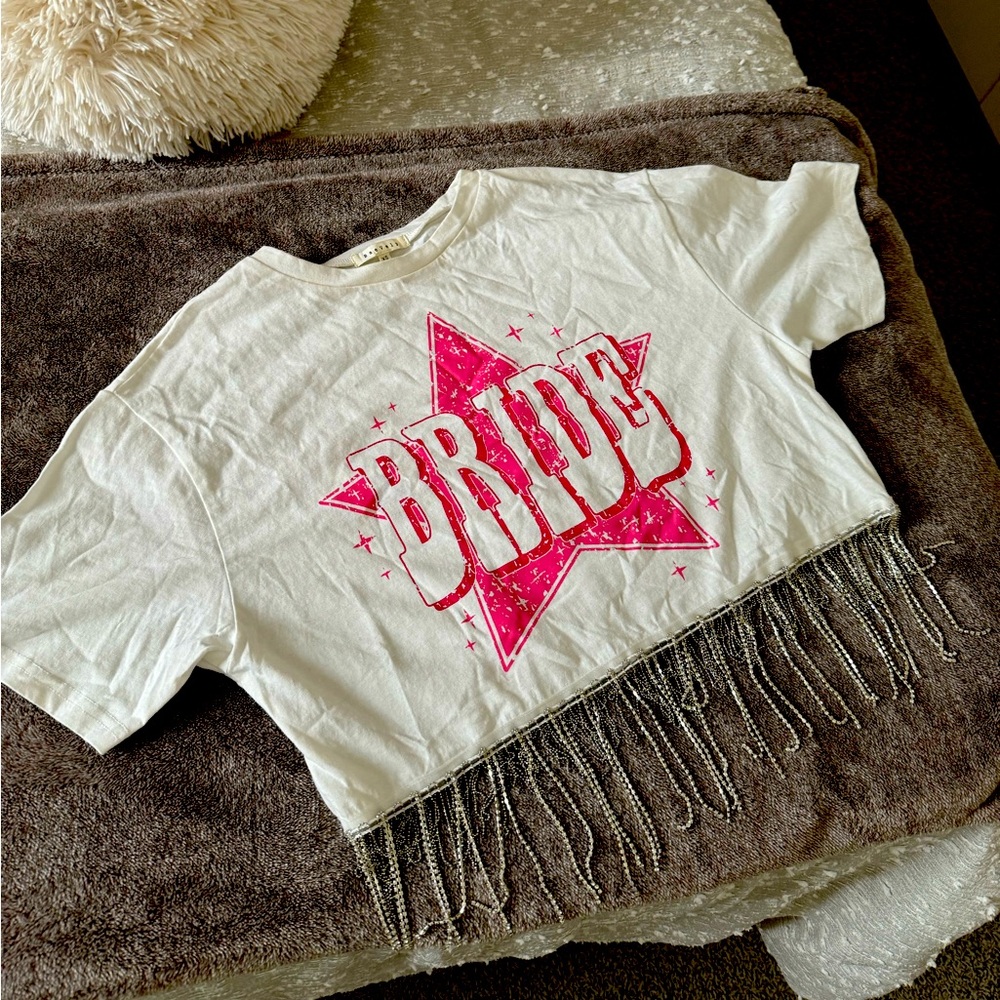 BRIDE bachelorette tassel shirt